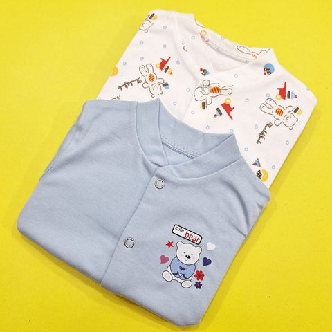 TBS - Pack of 2 Sleep Suits - Vol 02-25 - Blue & Bear