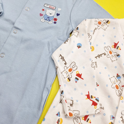 TBS - Pack of 2 Sleep Suits - Vol 02-25 - Blue & Bear