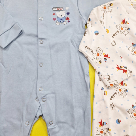 TBS - Pack of 2 Sleep Suits - Vol 02-25 - Blue & Bear