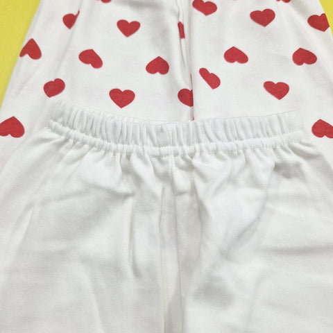 TBS - Pack of 2 - Night Suits - White & Hearts