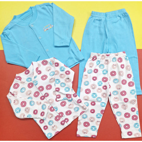 TBS - Pack of 2 - Night Suits - Blue & Donuts