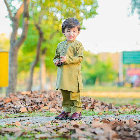 TBS - Kurta Shalwar - Wash N Wear - Green