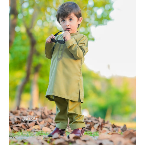 TBS - Kurta Shalwar - Wash N Wear - Green