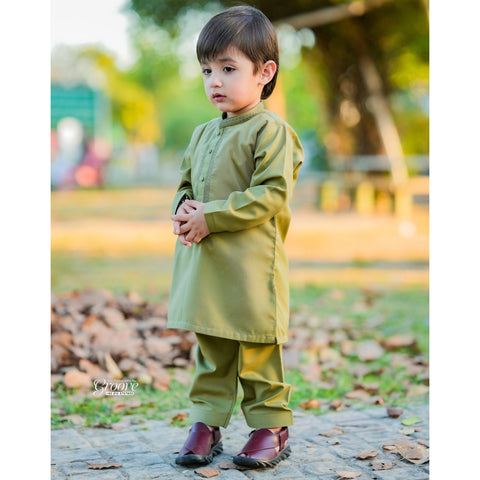 TBS - Kurta Shalwar - Wash N Wear - Green