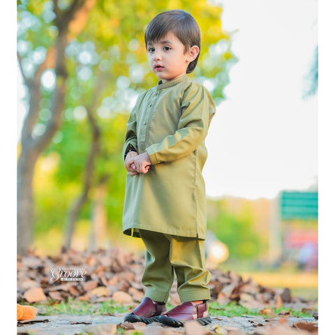 TBS - Kurta Shalwar - Wash N Wear - Green
