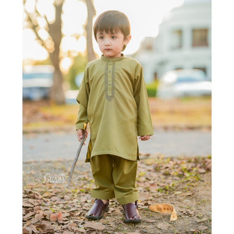 TBS - Kurta Shalwar - Wash N Wear - Green