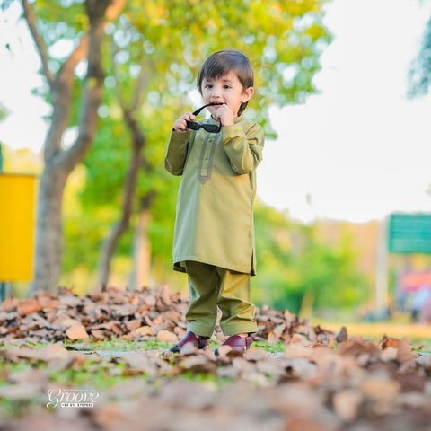 TBS - Kurta Shalwar - Wash N Wear - Green