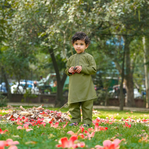 TBS - Kurta Shalwar - Wash N Wear - Green