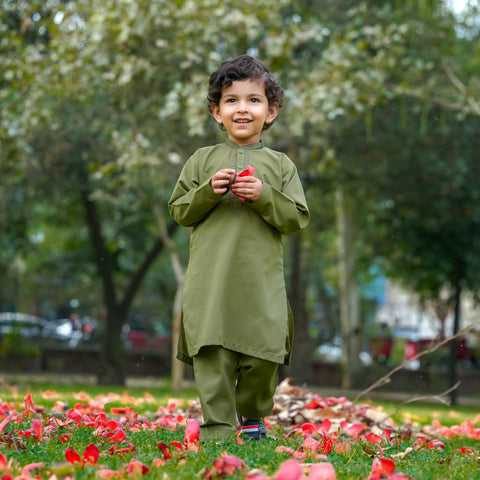 TBS - Kurta Shalwar - Wash N Wear - Green