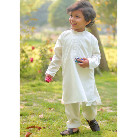 TBS - Kurta Shalwar - Wash N Wear - Off White