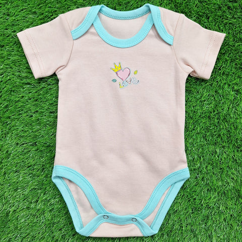 TBS - Pack of 3 - Short Sleeve Bodysuits - Pink - Love & Donuts