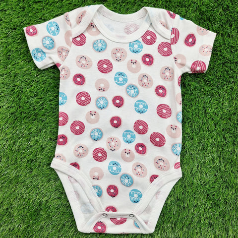 TBS - Pack of 3 - Short Sleeve Bodysuits - Pink - Love & Donuts