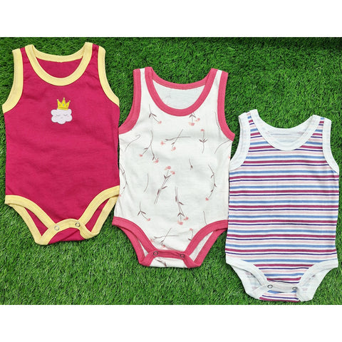 TBS - Pack of 3 Onesies - Girls - Pink & Leaves