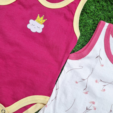 TBS - Pack of 3 Onesies - Girls - Pink & Leaves