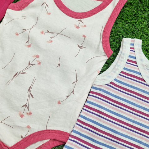 TBS - Pack of 3 Onesies - Girls - Pink & Leaves