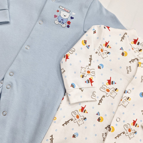 TBS - Pack of 2 Sleep Suits - Vol 02-25 - Blue & Bear