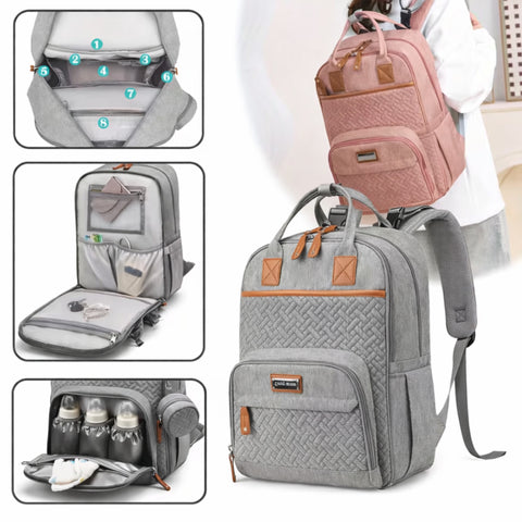 Kabaqoo - Waterproof Diaper Backpack - Pink