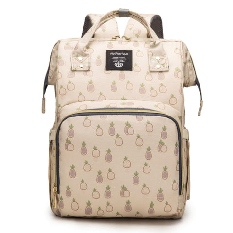 Queen - Waterproof Diaper Backpack - Pineapple - Cream