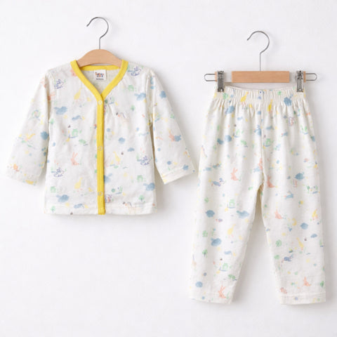 TBS - Cotton Jersey - Night Suit - White - Rabbit - 26