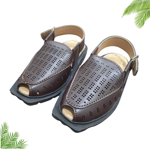 Peshawari Chappal - Dark Brown - 06