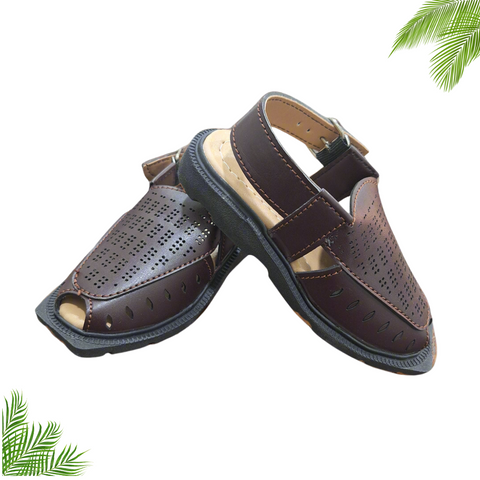 Peshawari Chappal - Dark Brown - 06