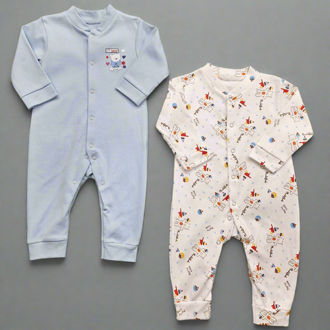 TBS - Pack of 2 Sleep Suits - Vol 02-25 - Blue & Bear