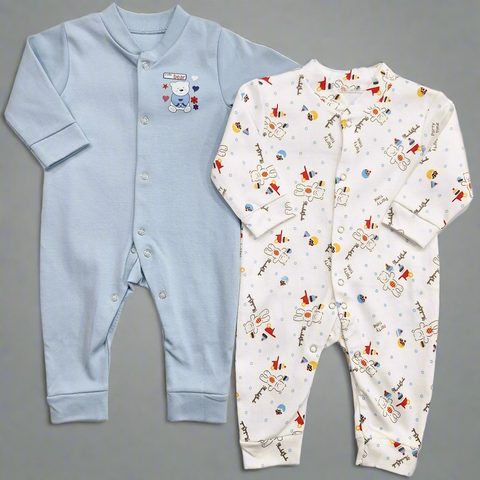 TBS - Pack of 2 Sleep Suits - Vol 02-25 - Blue & Bear