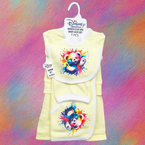 Fleece - 6 Pieces - 3D Character - Starter Set - Yellow - Bear