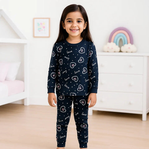 Velvet - Night Suit - Black - Hearts - 25