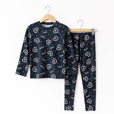 Velvet - Night Suit - Black - Hearts - 25