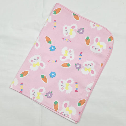 Diaper Changing Sheet - Medium - 27*19 Inches - Pink - Happy Rabbit