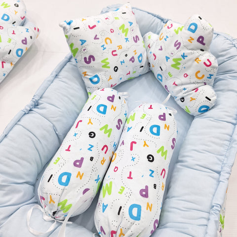 Velvet - 7 Pieces - Snuggle Bed - Blue - Alphabets - 25