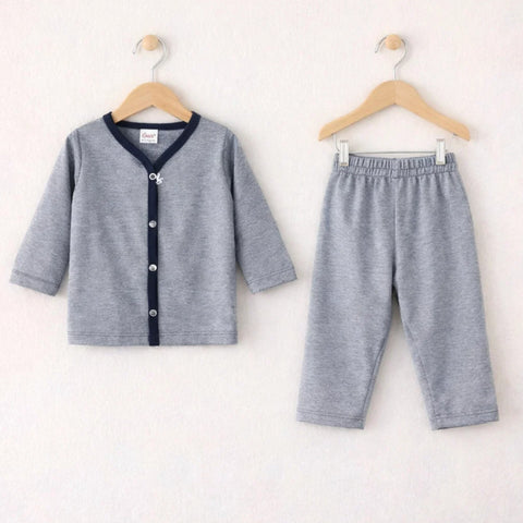 TBS - Cotton Jersey - Night Suit - Grey - Lines - 26