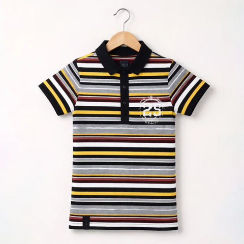 GT - Short Sleeve - T-Shirt - Yellow & White - Stripes