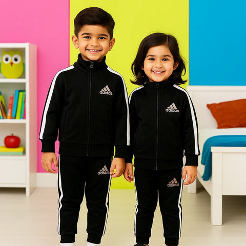 Adi - 2 Pieces - Track Suit - Black - Stripes