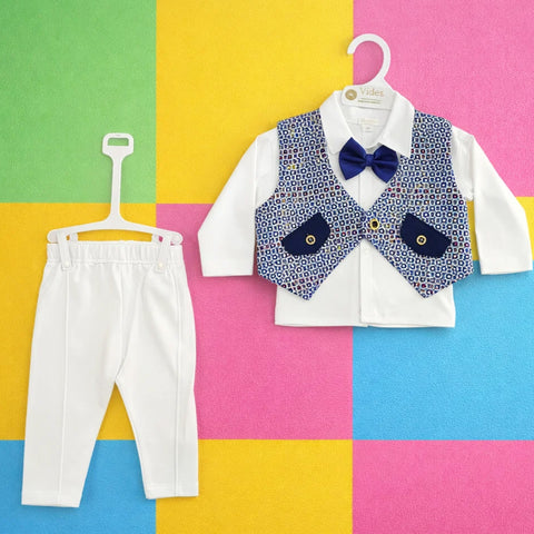 GM - 2 Pieces - Suit Set - Navy - Circles