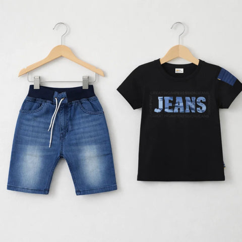KW - T-Shirt & Short - Black - Jeans
