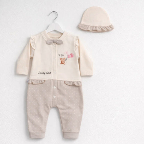 DB - Cap Romper - Grey - For You - (0-3 Months)