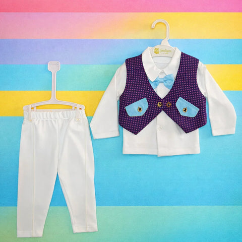 GM - 2 Pieces - Suit Set - Sky Blue - Check