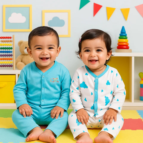 TBS - Pack of 2 - Night Suits - Blue & Clouds