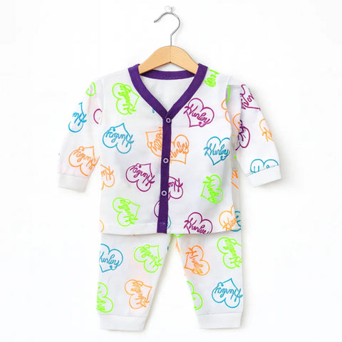 Night Suit - Cotton Jersey - Purple - Love Tales