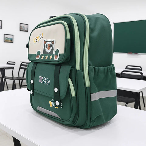 School Bag - Green - Bear - DW08