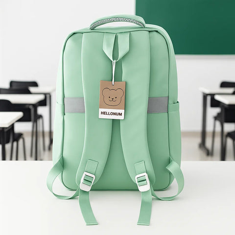 School Bag - Green - Bear - DW18
