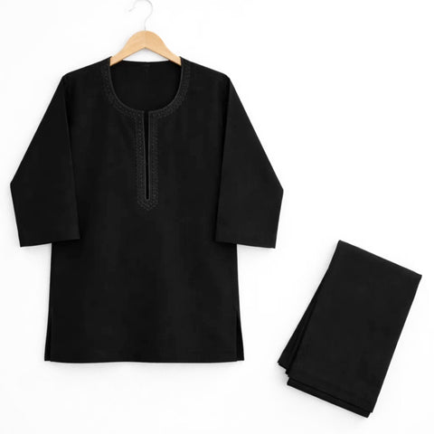 TBS - Cotton - Round Neck - Kurta Shalwar - Black - 26