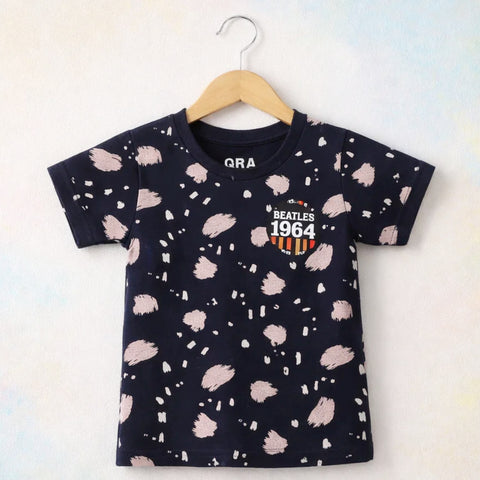 RL - Short Sleeve - Round Neck - T-Shirt - Black - Paint