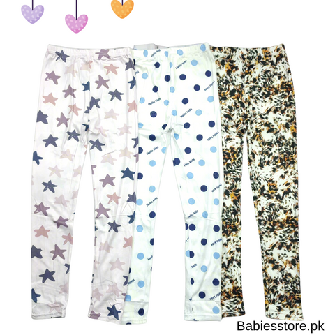 Bundle of 3 - Printed Tights - Design 2 - 8 to 10 Years