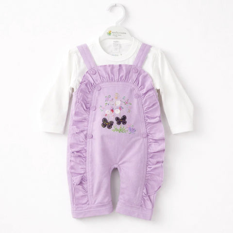 GM - 2 Pieces - Dungaree Set - Purple - Butterfly