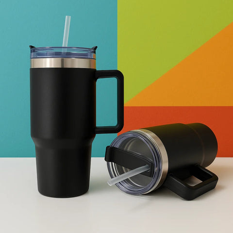 Alpha - Stainless Steel Vacuum Tumbler - Black - 1200 ML