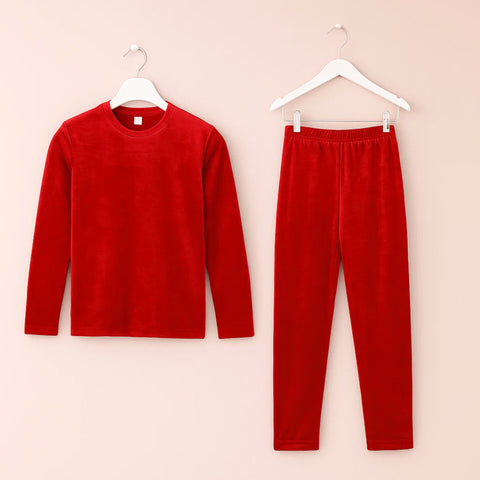 Velvet - Night Suit - Red - Plain - 25