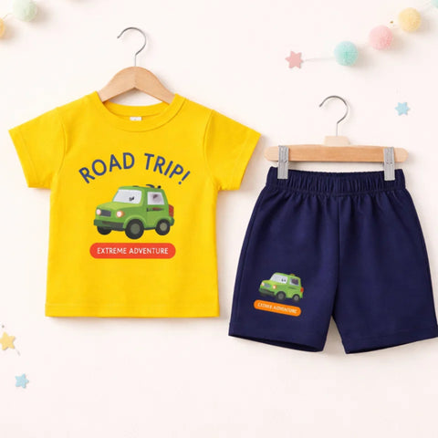 KM - T-Shirt & Short - Yellow - Road Trip